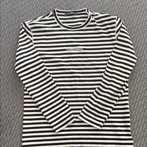 Dolce & Gabbana Monochrome Striped Long Sleeve Shirt